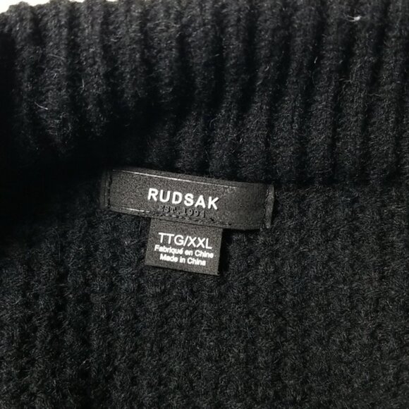 Rudsak Men's Sweater Size XXL Black Full Zip Edam Cardigan - Picture 8 of 10